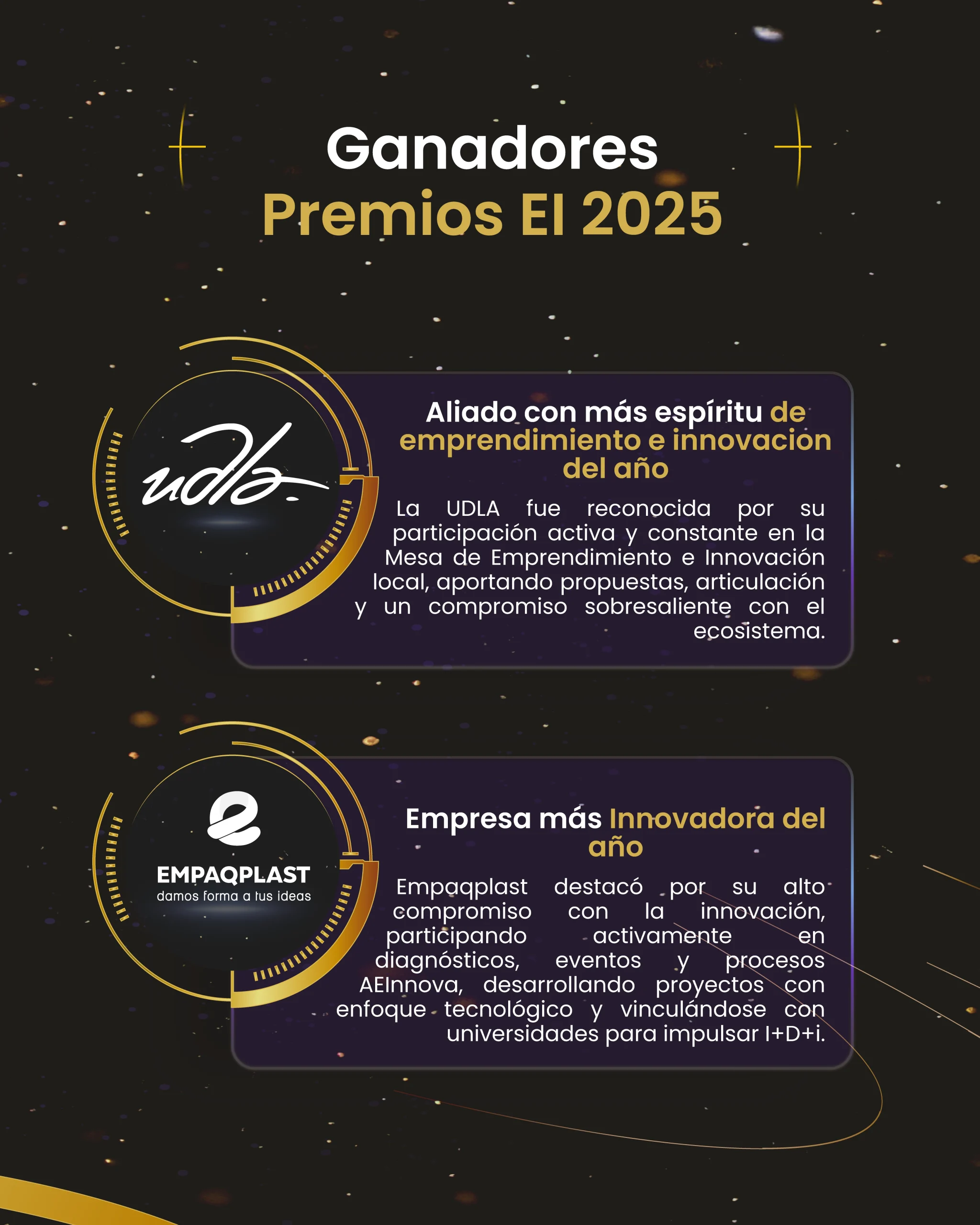 Ganadores de Premios Ei 2025, lámina 2 de 9